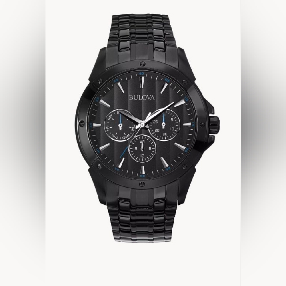 Bulova man classic black stainless steel watch